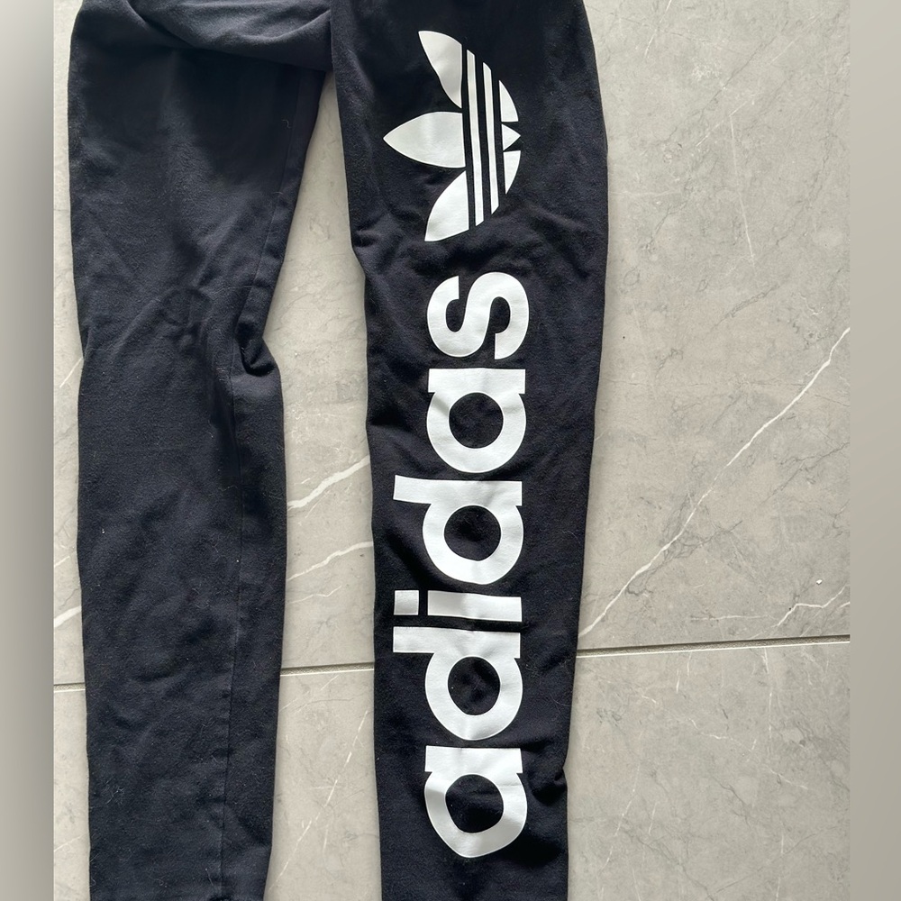 Adidas Cotton leggings with side leg print